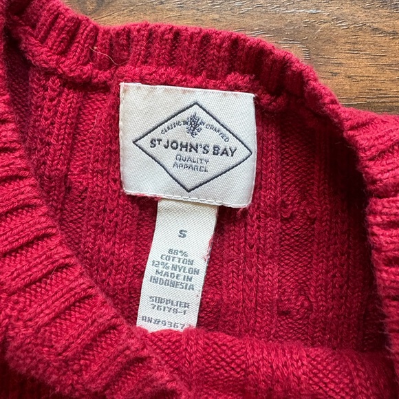 St. John's Bay Women's Cable Knit Sweater - Deep Red - Picture 2 of 2